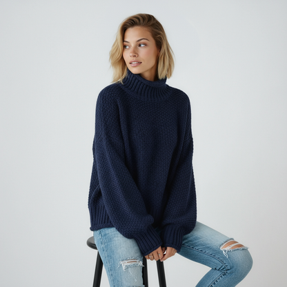 Sudadera mujer cuello alto manga larga EVYNA