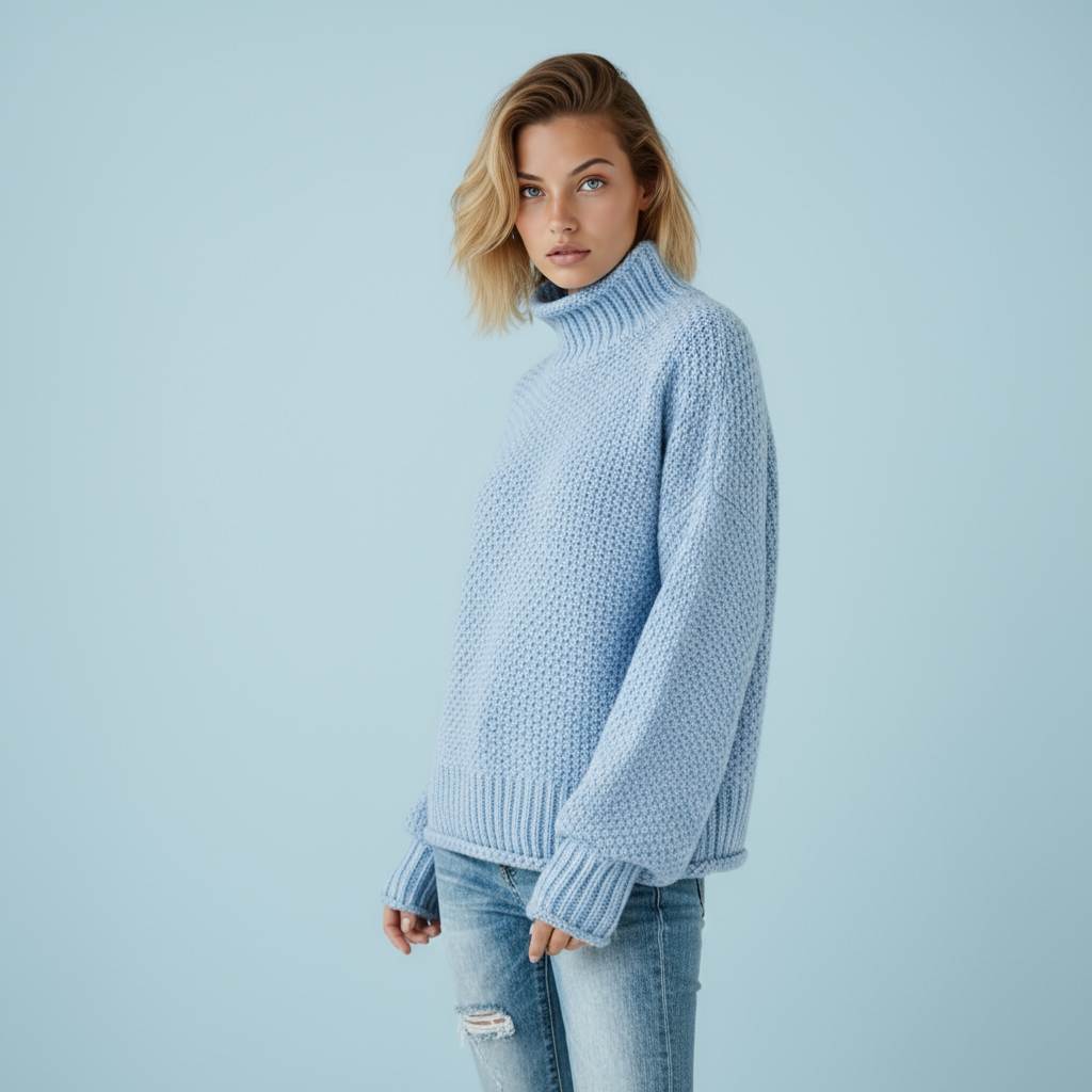 Sudadera mujer cuello alto manga larga EVYNA