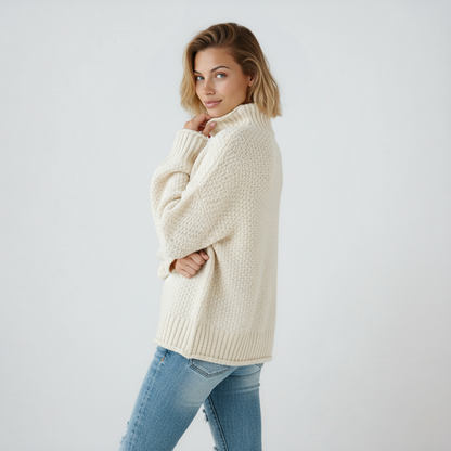 Sudadera mujer cuello alto manga larga EVYNA