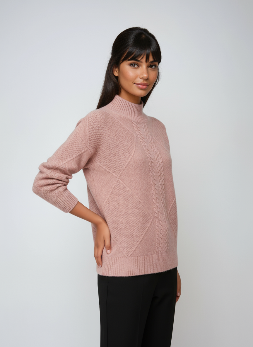 Jersey Mujer Cuello Alto Diseño Otoño