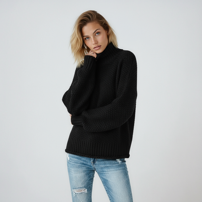 Sudadera mujer cuello alto manga larga EVYNA