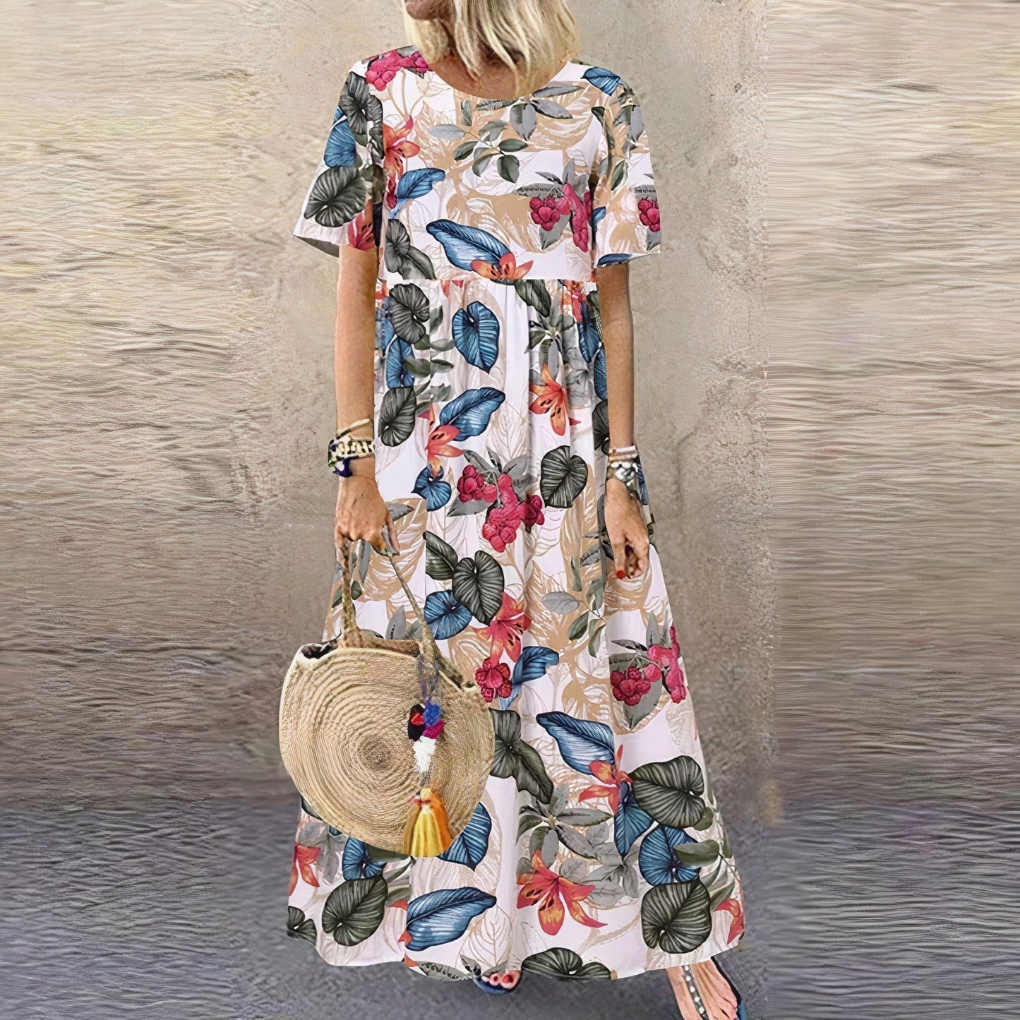 Vestido Floral Estampado Elegante Mujer