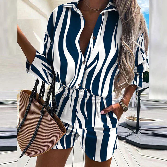 Conjunto de moda estampado trendy