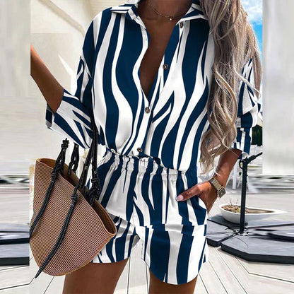 Conjunto de moda estampado trendy