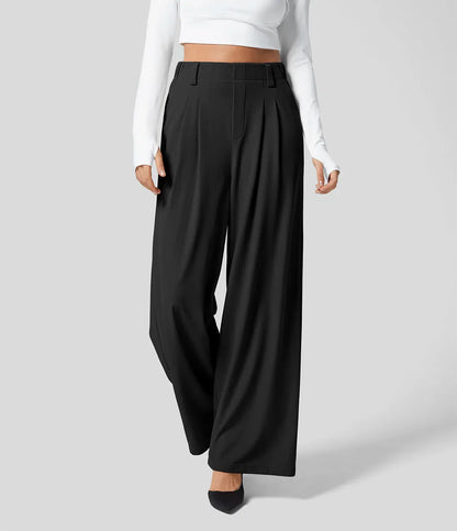 Pantalón Mujer Alto Cintura Ancha Elegante