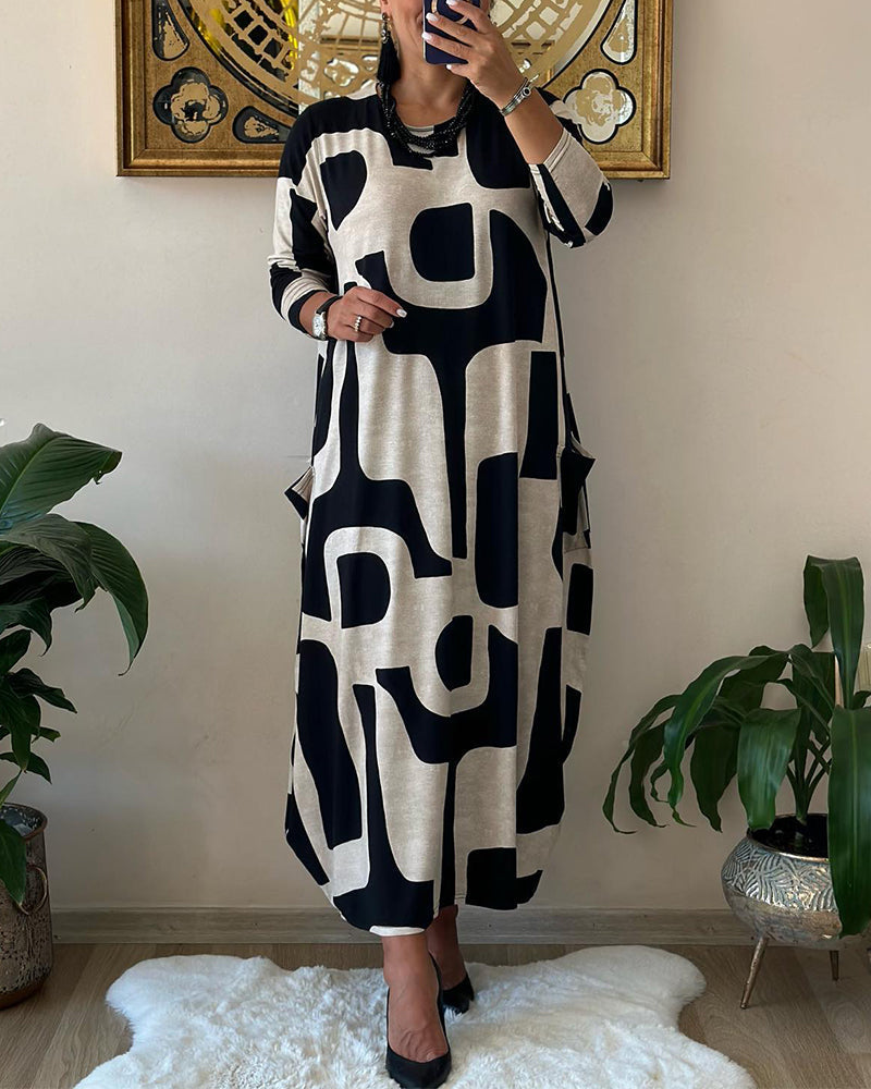 Vestido Estampado Boho Manga Larga - Vestiria