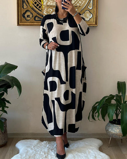 Vestido Estampado Boho Manga Larga - Vestiria