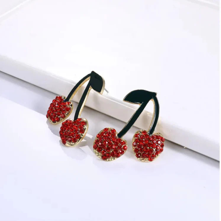 Pendientes Mujer Rojo Fuego Cristalinas Verano - Vestiria