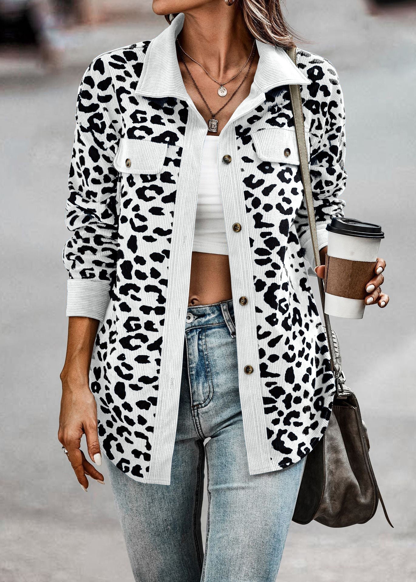 Abrigo Leopardo Mujer Estilo Glamour