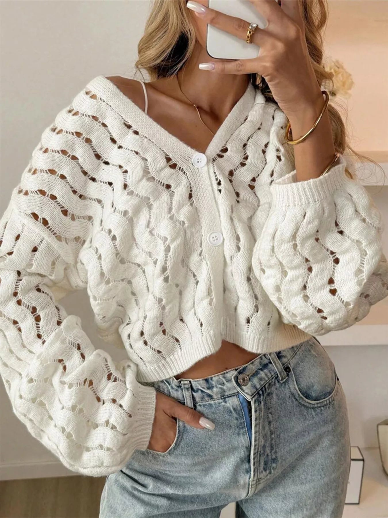 Cárdigan Femenino Elegante Con Aberturas Lateral - Vestiria