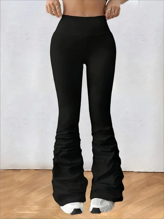 Pantalones Volantes Cintura Alta Mujer - Vestiria