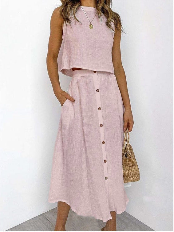 Conjunto Mujer Primavera Verano Blusa y Falda