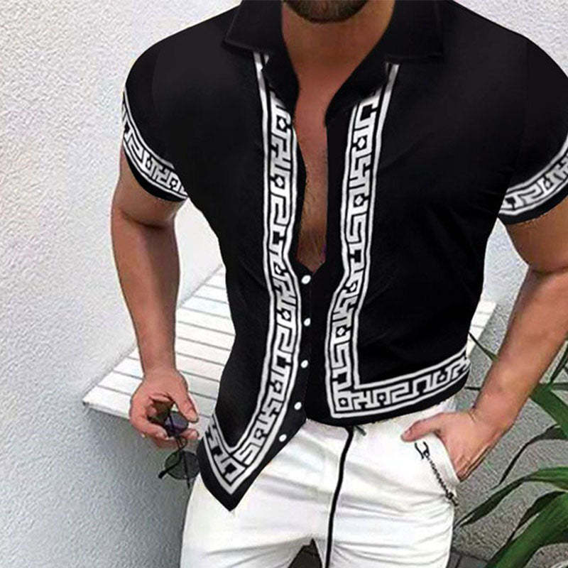 Camisa de gala con estampado elegante para hombre - Vestiria