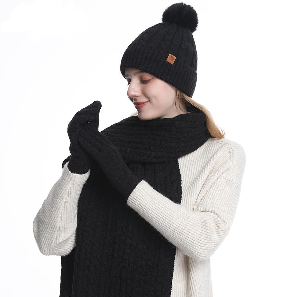 Conjunto gorro bufanda y guantes Invierno Abrigado