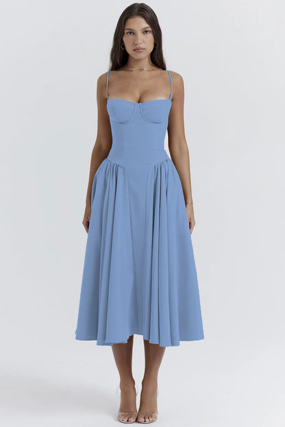 Vestido Midi Vintage Estilo Clásico