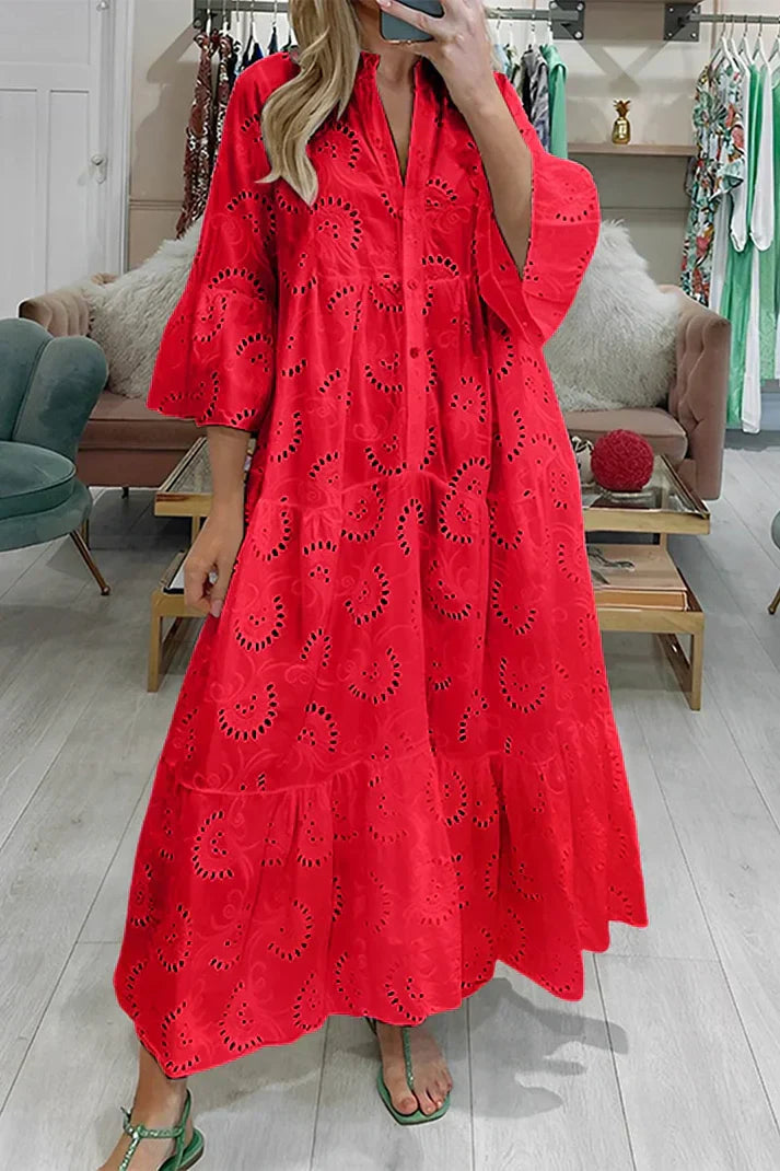Vestido Boho Maxi Estampado Floral Elegante