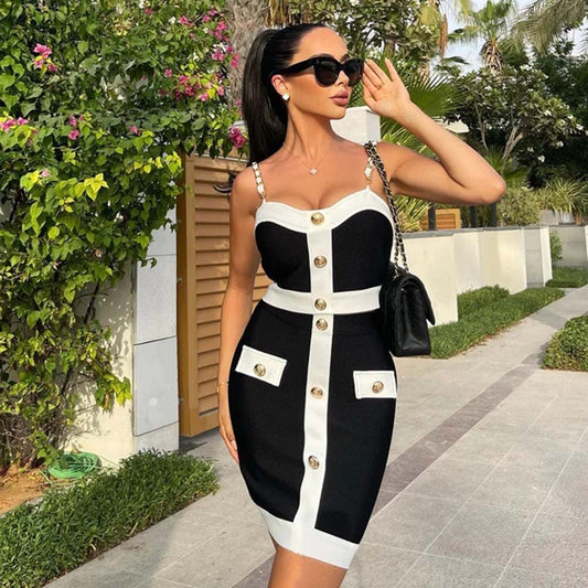 Vestido Corto Mujer Estampado Botones Elegantes - Vestiria