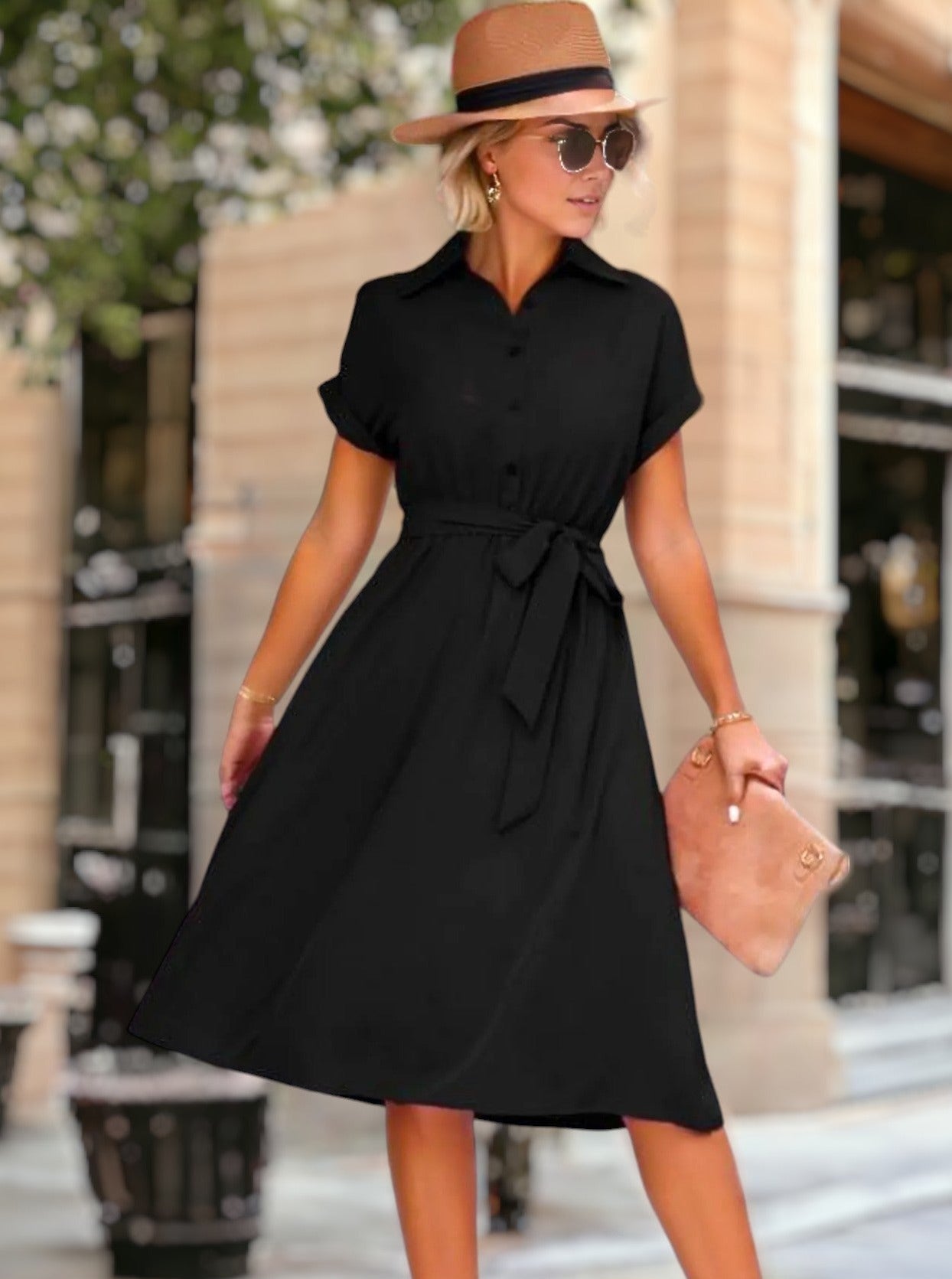 Vestido Elegante Cuello Redondo Comfy