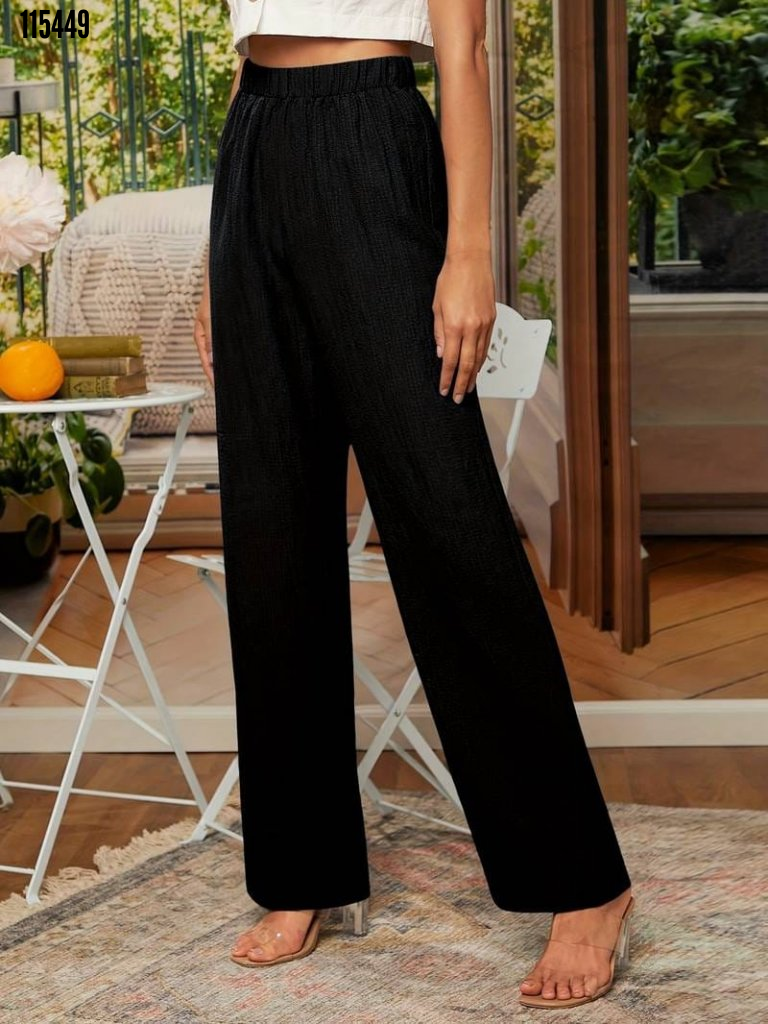 Pantalón Recto Cómodo Cintura Elástica - Vestiria