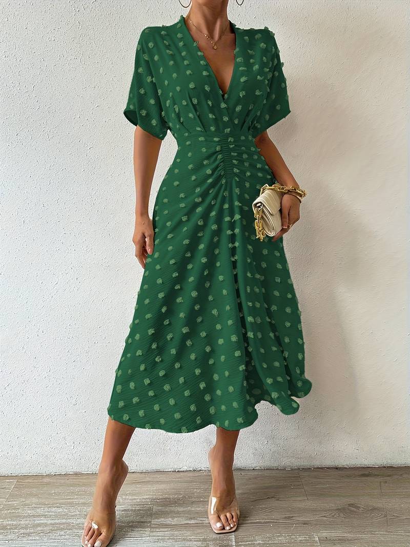 Vestido de Lunares Chic con Volantes Femininos