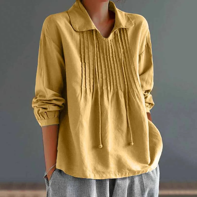 Blusa Plisada Mujer Elegante