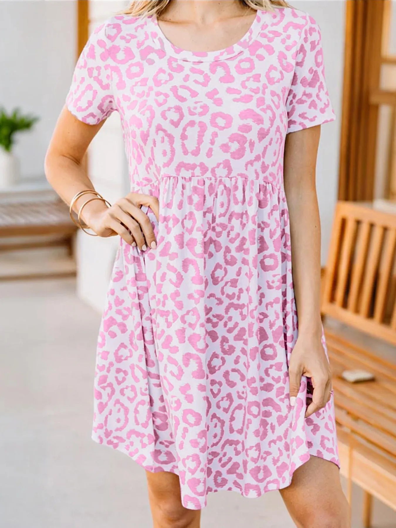 Vestido Leopard Print Verano Corto - Vestiria