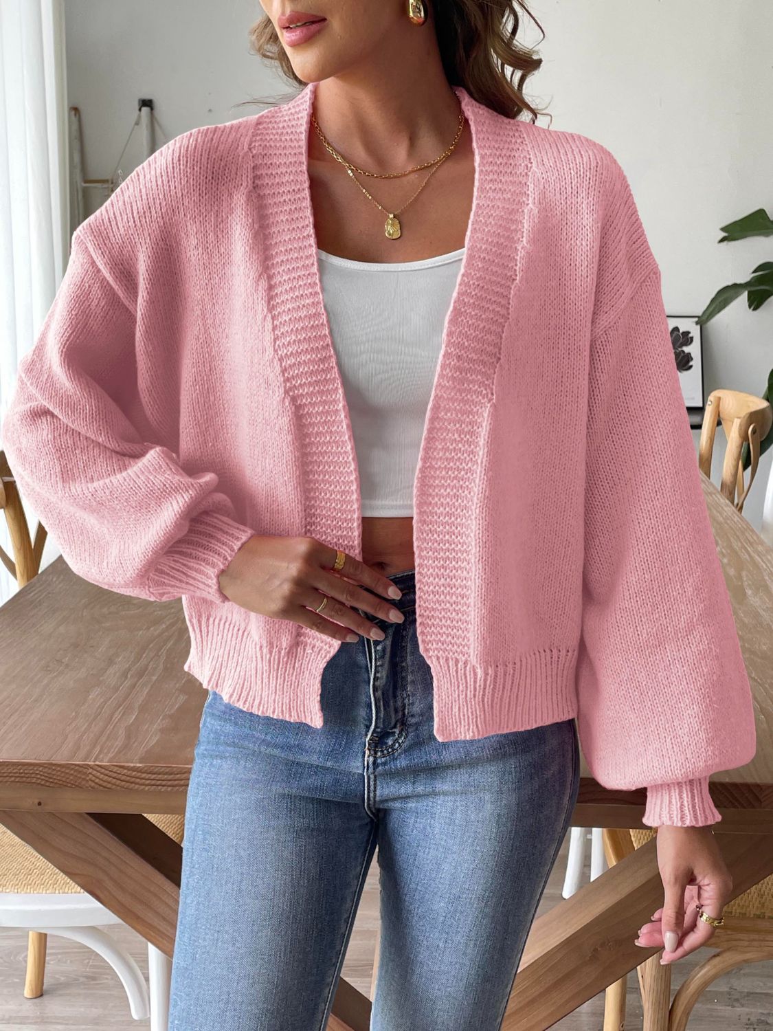 Chaqueta Casual Manga Larga Abrigo