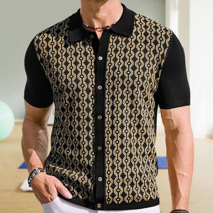 Camisa Polo Hombre Estampado Geométrico Moderna - Vestiria