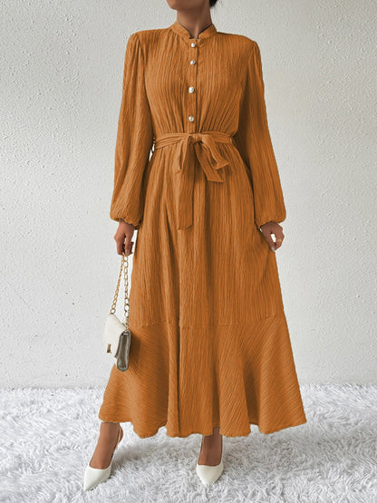 Vestido Elegante Largo con Cinturón