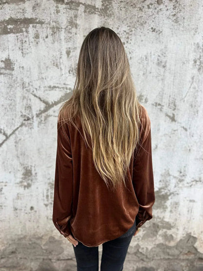 Camisa Terciopelo Lujosa Mujer - Vestiria
