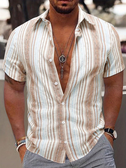 Camisa Hombre Estampado Moderno Casual