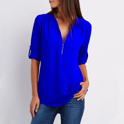 Sudadera Mujer Moderna Media Cremallera