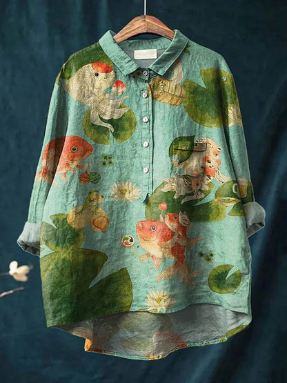 Camisa grande de algodón perros divertida