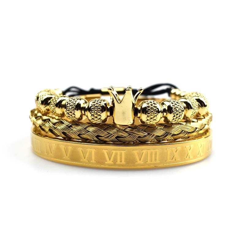 Pulsera Hombre Cuero Estilo Romano Clásico