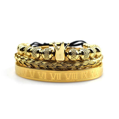 Pulsera Hombre Cuero Estilo Romano Clásico