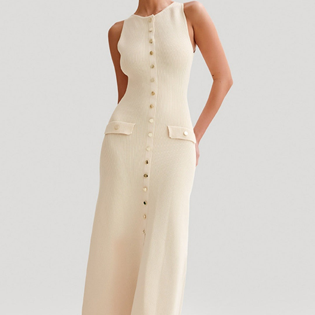Vestido Elegante Mujer Sin Mangas