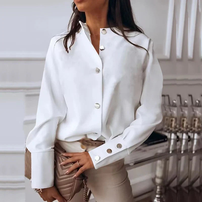 Blusa Mujer Clásica Manga Larga Botones