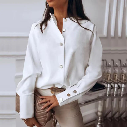 Blusa Mujer Clásica Manga Larga Botones