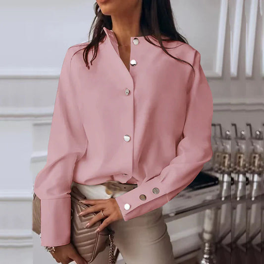 Blusa Mujer Clásica Manga Larga Botones - Vestiria