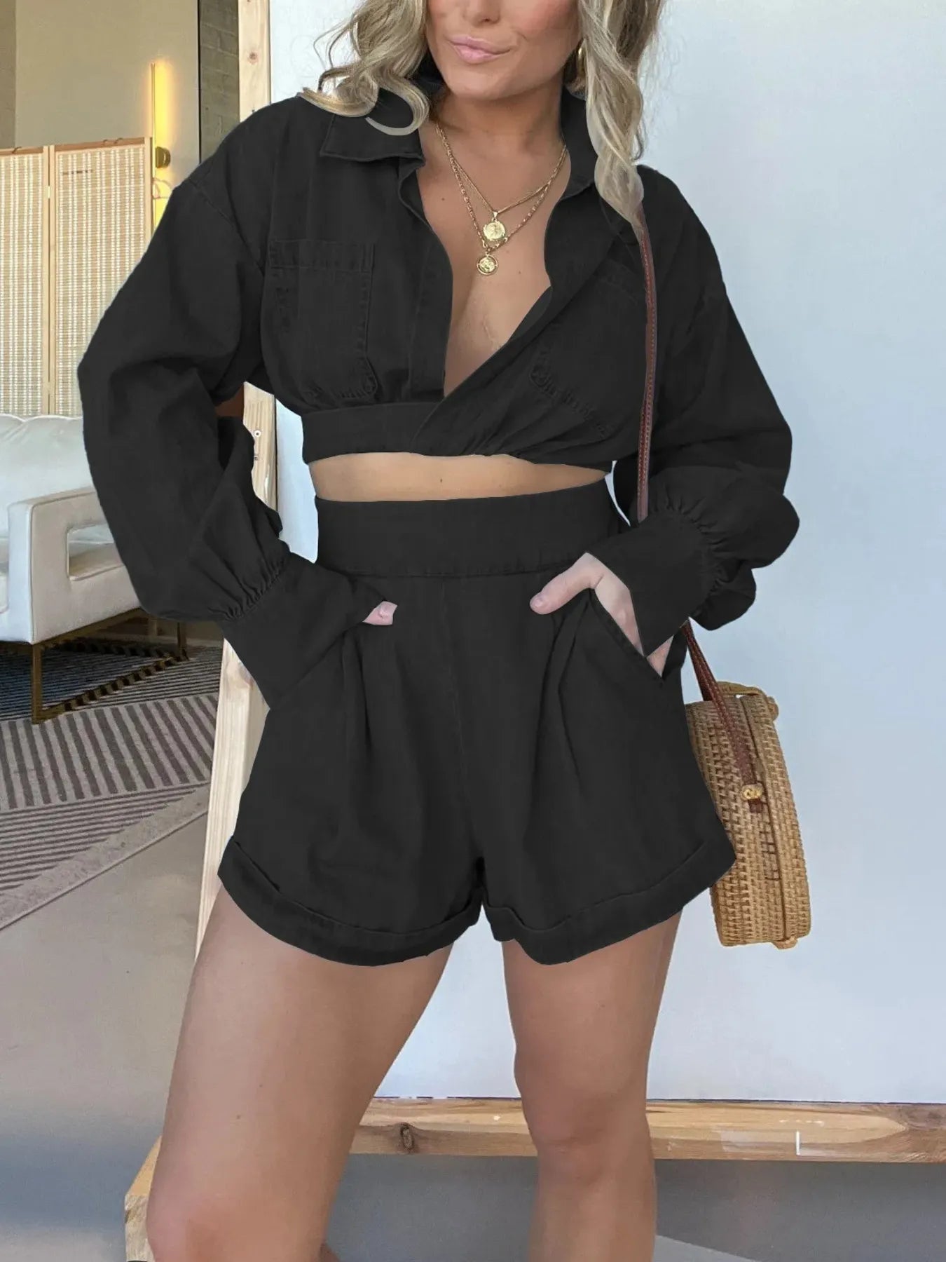 Conjunto de camiseta y pantalón corto de moda