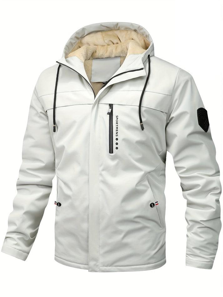 Chaqueta Hombre Impermeable con Capucha y Bolsillos