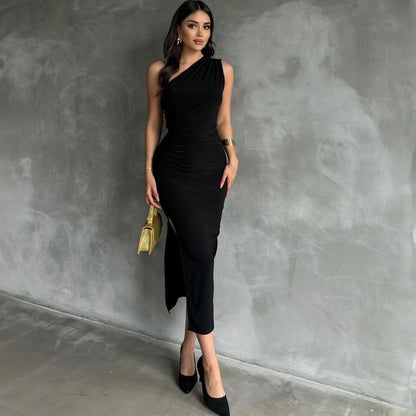 Vestido Mujer Sin Mangas Abierto Lateral Elegante