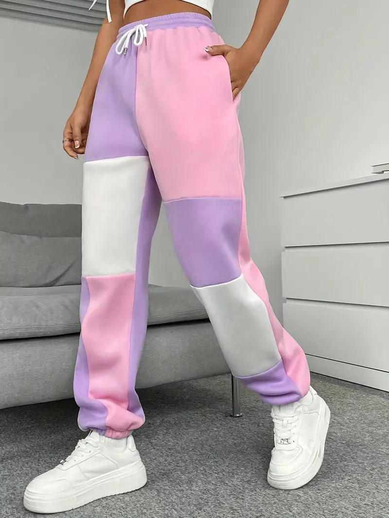 Pantalones Deportivos Color Bloque Moda