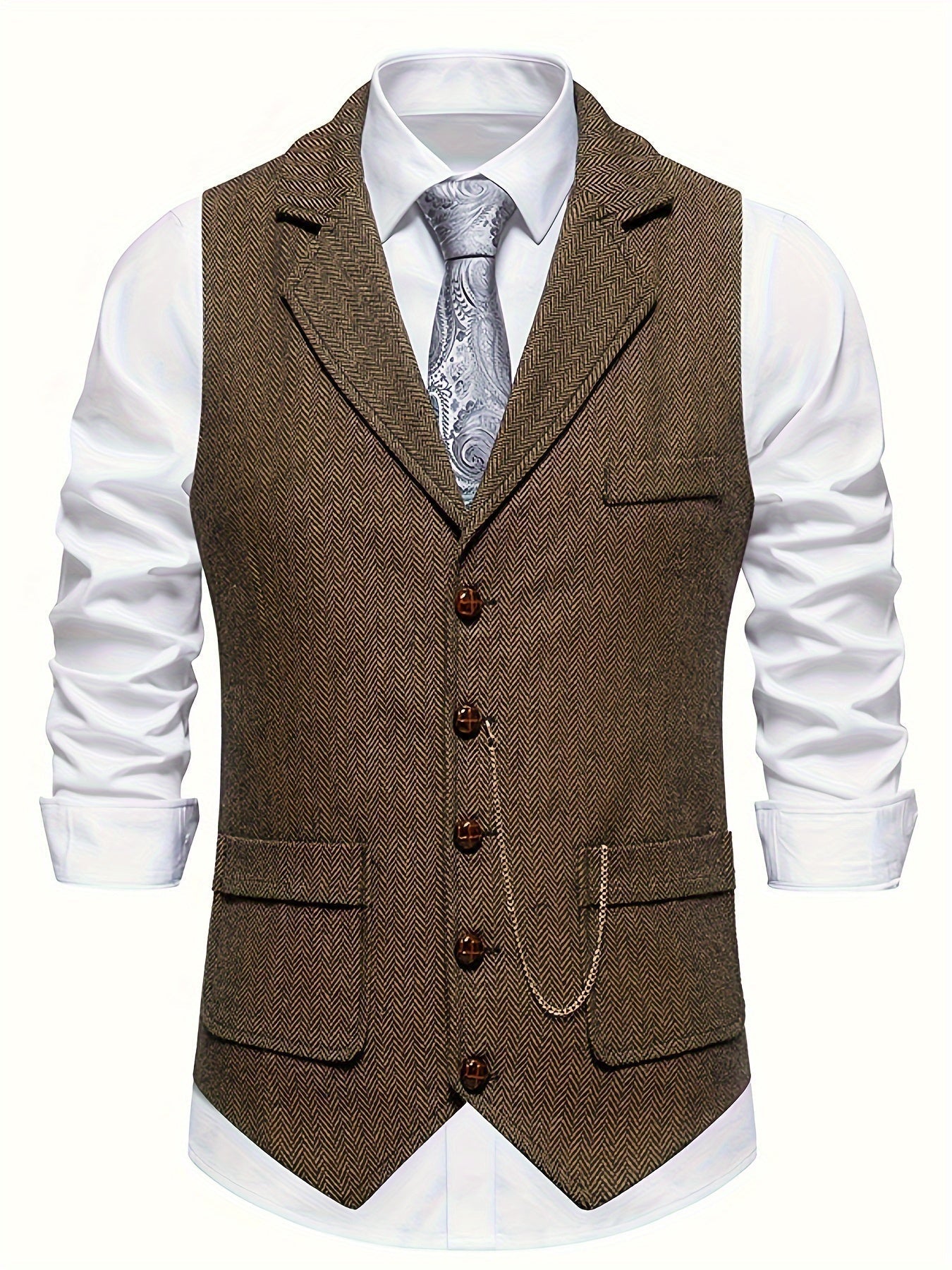 Chaleco Hombre Diseño Espiga Elegante