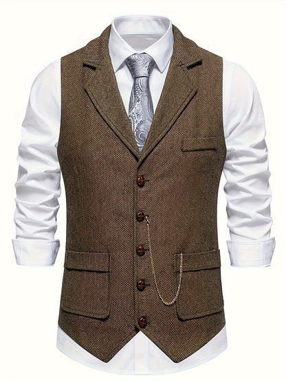 Chaleco Hombre Diseño Espiga Elegante