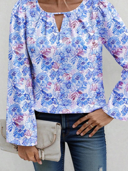 Blusa Floral Elegante Manga Larga - Vestiria