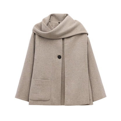 Chaquetón Mujer Elegante Cuello Alto - Nèora