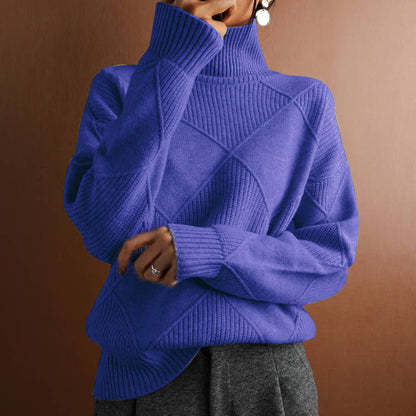 Sudadera gruesa cuello alto mujer
