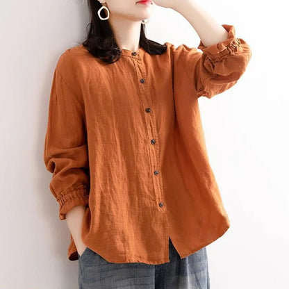 Blusa Mujer Abotonada Manga Larga Elegante