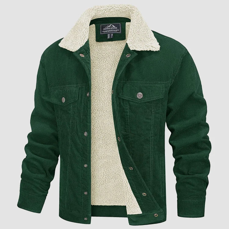 Chaqueta Pana Hombre Forro Sherpa Cálido